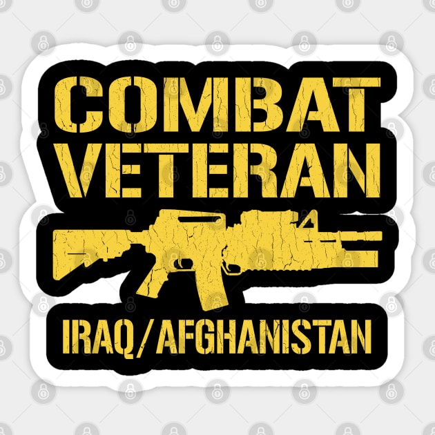 Combat Veteran Iraq and Afghanistan (vintage distressed) Sticker by robotface